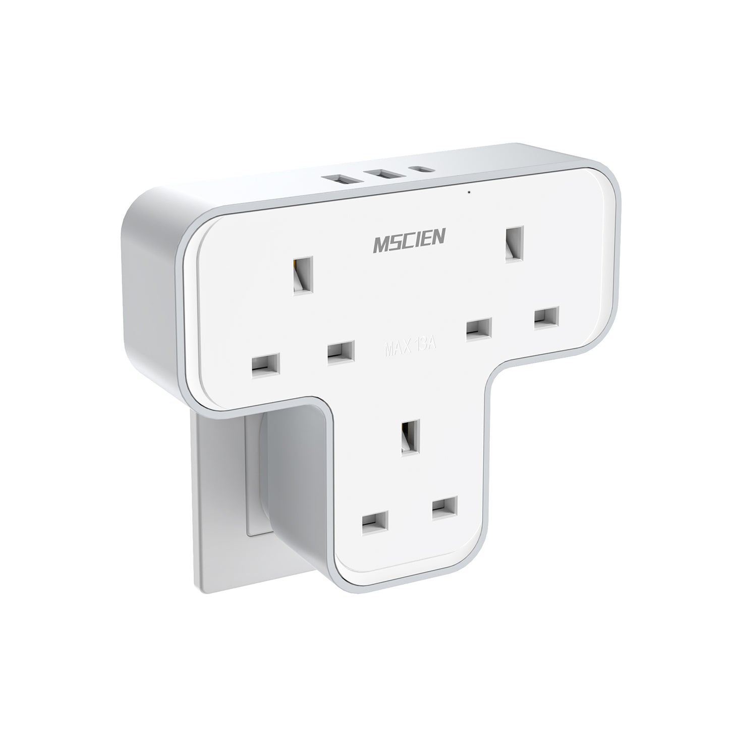 Plug Extension Socket, Plug Adapter 3 Way with 3 USB(1 Type-C)