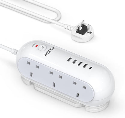 3M 6Gang Extension Lead with USB Slots (1 USB- C and 4 USB-A Port), Overload Protection, Surge Protection