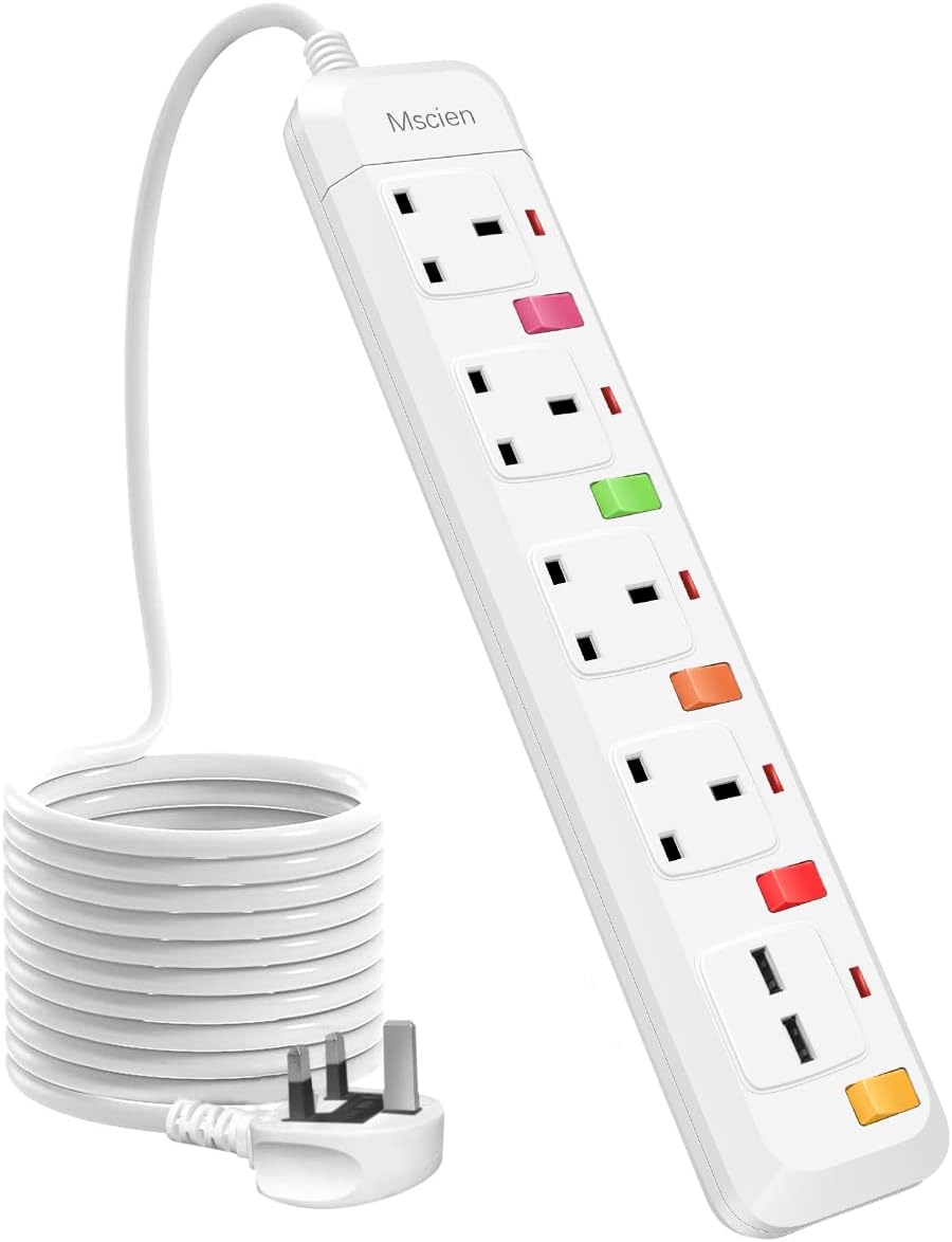 3M 4Gang Extension Lead with USB Slots (2 USB-A), with Individually Switched