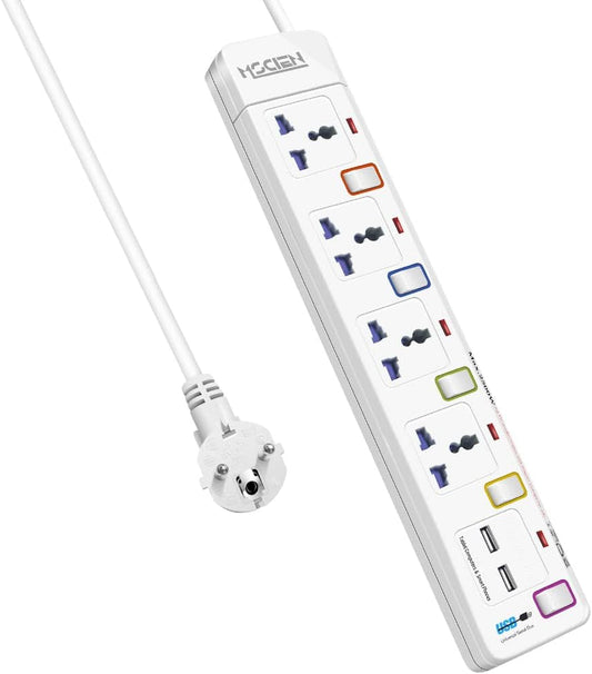 1.8M 4Gang Extension lead with 2 USB-A, with Individually Switched