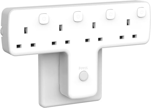 4 Gang Plug Adaptor with Individually Switches, Surge Protector