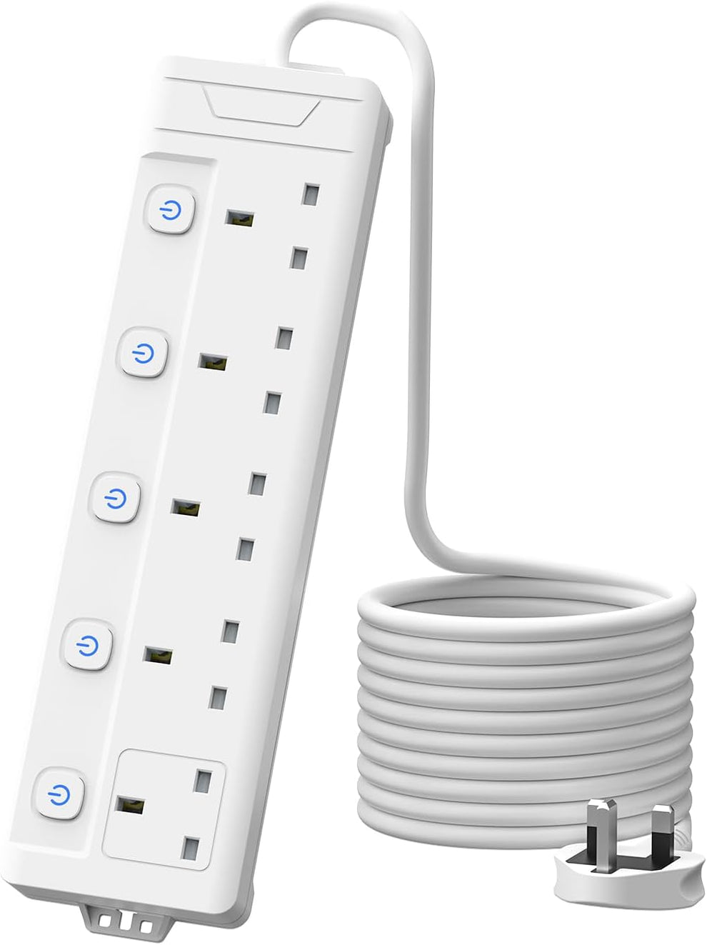 3M 5Gang Extension Lead with Individully Switched, Wall Mounted, with ...